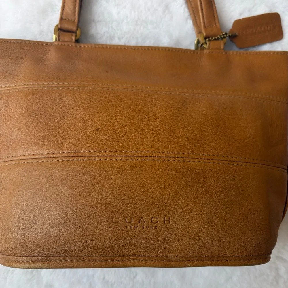 Coach Vintage Tan Leather H8D 9081 Tribeca Bucket Shoulder Bag Purse - Picture 2 of 7